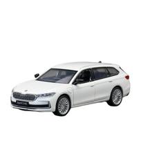 1/35 mastelio Skoda Superb Combi Sedano žaislinio automobilio modelis MSZ lieto metalo miniatiūra Atitraukiamas garsas ir šviesa Kolekcionuojamas Goft vaikams berniukams balta
