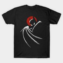 Men Black Print T-shirt Batman Animated Serie No-Cut Transfer Paper Print Cotton Tshirt S juoda