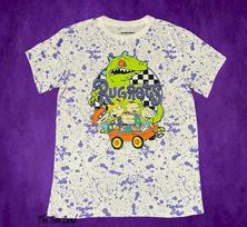 Naujas Nickelodeon Splatter Paint Rugrats Vintažinis Aktorių Komanda Vyriškas Unisex Marškinėlis XXXL