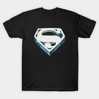 Men Black Print T-shirt Superman No-Cut Transfer Paper Print Cotton Tshirt 3XL juoda