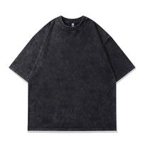 Cotton Washed Old Long-Sleeved T-Shirt High Street Retro Digital Direct Injection Printing Bottoming Shirt Top Men S