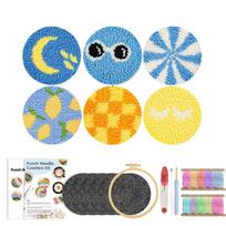 Punch Needle Coaster Kit 6PCS Easy DIY Punch Needle Embroidery Kit for Beginners Adults Holder Art Coaster Craft Supplies