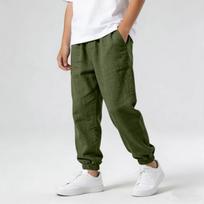 Boys and Girls Casual Pants Fashion Sports Pants 120 armijos žalia spalva