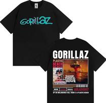 Rock Band Gorillaz Merch T Shirt Men Women Clothing Vintage Fashion Cartoon T-shirts Cotton Casual Oversized T Shirts Streetwear 4XL