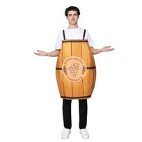 EraSpooky Vyriškas ąžuolo vyno statinės Helovino kostiumas 3D alaus statinės tunika Juokingi suaugusiųjų Oktoberfest drabužiai One Size