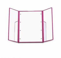 Portable Folding LED Light Makeup Mirror with Stand Light Compact Pocket Mirror Makeup Mirror rožinė raudona spalva