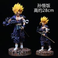 -New Gk Dragon Ball Anime Figure 34cm Samurai Son Goku Gohan Vegeta Figurine Super Saiyan Model Statue Doll Toys Beautiful Gifts