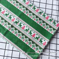 Burlap Cotton Linen Tablecloth with Snowflake & Deer Print
