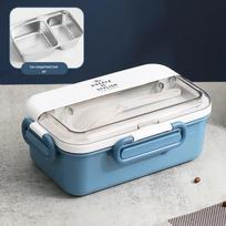 304 Stainless Steel Heatable Bento Box with Utensils - Portable & Compartmented for Students and Office Workers