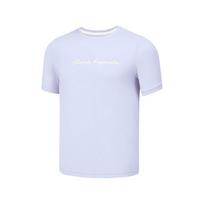Skechers Basic Sports Series Comfortable Letter Round Neck Short Sleeve T-Shirt Women Tops Heather-Purple P225W148-00FW S