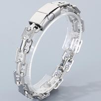 Men's 11MM Wide Stainless Steel Link Chain Bracelet for Man Boys Jewelry Gifts Bracelets With Magnet Clasp 3 Color Available 21.5CM sidabras