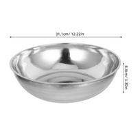 Stainless Steel Basin Food Prep Bowl Metal Serving Dough Bowls Thickened For Kitchen Baking Cooking Food Prepping dramblio kaulas
