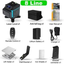 4D16 Lines Laser Level 360 Rotary Measuring LED Display Horizontal Vertical Cross Remote Control  Green Light Auto Self Leveling 8 line