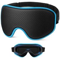 Soft Padded Blocking Light Eye Mask Relax Blindfold Block Out Light 3D Sleeping Mask Breathable Eye Cover mėlyna