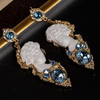 European Vintage Ancient Greek Muse Like Relief Heavy Industry Earrings High Sense West, Jewelry Earrings 2026