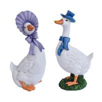 2Pcs Resin Duck Statue, Lightweight Waterproof Sun-Resistant Garden Decoration, Cartoon Style Duck Figurine for Home Courtyard Balcony Windowsill balta