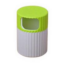 3D Printed Rotating Storage Box, with Vertical Grain Anti-Slip Texture for Toothpicks, Cotton Swabs & Floss Sticks, Divided Compartments žalia
