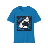 Unisex Softstyle T-Shirt Mens Womens Tees Top Comic Style Shark Rage Graphic Deep Sea Menace Tee S