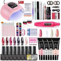 Poly Nail Gel Set for Nail Extensions Gel Nail Polish Set With LED Nail Dryer Manicure Set Kit 10