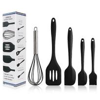 5-Piece Silicone Kitchen Utensil Set, Non-Stick Heat-Resistant Baking & Cooking Tools with Whisk 1PCS juoda