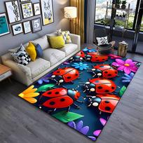 Ladybugs flowers vibrant nature carpet Yoga living room room decor children's crawling mat doormat area rug games mat 40x60cm