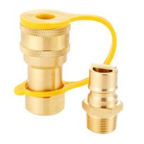Brass 1/2 inch Natural Gas Propane Quick Connect Adapter Disconnect Connector with Male Insert Plug 1/2  Gas Quick Connect Kit