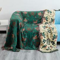 Nordic Cotton Muslin Sofa Cover All Season Universal Couch Throw Blanket Seat Pad Summer Quilt for Home Use Soft Essential 150cmx200cm žalia