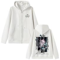 Ado World Tour  Hibana Graphic Zipper Hoodie Men Women Fashion Japanese Style Streetwear Unisex Vintage Zip Up Jacket S