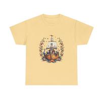 Vintage Pirate Ship Unisex Heavy Cotton Tee, Retro Nautical Gift, Summer Shirt S