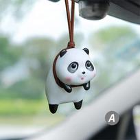 Car Interior Decoration Creative Anime Panda Pendant Ornament Swinging Doll Auto Rearview Mirror Pendant Car Accessories Gift