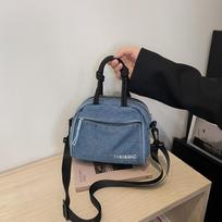 Women Shoulder Messenger Tote Bag Small Canvas Crossbody Bags for Girl 2026 New Japanese Student Handbag Mini Phe Purse Flap šviesiai mėlyna spalva