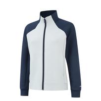 Li Ning Sweatshirts Women's Night Navigation Blue/Waterdrop Gray Stand Collar Moderate Cardigan AWDVA84-1 3XL