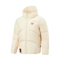 Li Ning Down Jackets Men's Dune Khaki Hooded Moderate Down Jacket AYMV807-1 M