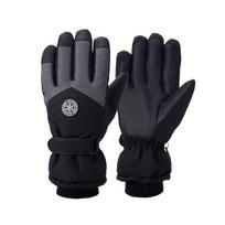 Winter Unisex Snowboard Ski Gloves Pu Leather Non-slip Touch Screen Waterproof Motorcycle Cycling Fleece Warm Snow Gloves