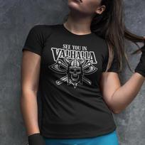 See You IN Valhalla Odino Thor Vikings Vichingo Wodan Ragnar Biker Donna T-Shirt Mens Womens Tees Top S