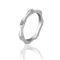 Luxury Bamboo Design Moissanite Ring S925 Sterling Silver Elegant Couple Rings for Wedding Engagement Minimalist Matching Rings 9 balta