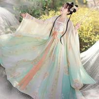 Hanfu mergina kiniško stiliaus audinio vasarinė suknelė Antikvarinis Tang kostiumas super fėjos kostiumo suknelė mažos mergaitės undinėlės princesės sijonas apatinis trikotažas S
