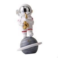 Astronauto figūrėlė Namų dekoras Dervos statula Kolekcinė Kosmonauto skulptūra Dekoratyvinė muzika Saxophone
