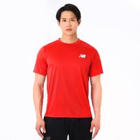 New Balance treniruočių marškinėliai trumpomis rankovėmis, futbolo, bėgimo, greitai džiūstantys, kvėpuojantys, RD, vyriški (AMT45401) Vyriški (Raudona)