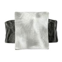 Geometric Brushed Square Metal Bracelet Elegant Bangle Adjustable Wristband Accessories for Modern Fashionable Women