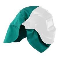 2Piece Welding Helmets Cover And Bib Set Heat Resistant Leather Fabric Full Head Neck Protections For Welding Work žalia