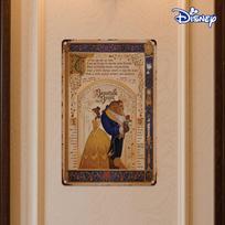 1pc Disney Beauty and the Beast Metal Tin Sign - Vintage Romantic Belle & Beast Wall Art, Durable Iron 20.32x30.48 cm Outdoor/In 20x30cm（7.8x11.8inch）