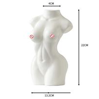 Human Body Ceramic Vase Black and White Nude Abstract Human Female Naked Girl Flower Vase Home Decoration Crafts Ornaments