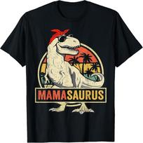Family Saurus Shirts Store Mamasaurus T Rex Dinosaur Funny Mother's Day Gifts Mom Mommy Unisex Adult Classic Fit Black Short Sleeve T-Shirt S juoda