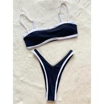 Sexy Splicing Mini Thong High Leg Cut Bikini Female Swimsuit Women Swimwear Two-pieces Bikini set Bather Bathing Suit Swim S juoda