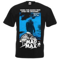 26 MAD MAX 1 Vintažinis filmo plakatas Marškinėliai Juodi visų dydžių Unisex Marškinėliai M