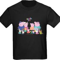 CafePress Peppa Pig Friends and Family T Shirt Kids Dark Cotton T-Shirt S juoda