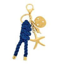 Handmade Braided Rope Knot Keychain With Zinc Alloy Starfish Charm For Bags Keys Phone Accessories Elegant Keyring 1