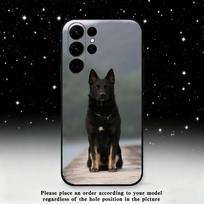 Gyvūnas Vokiečių Aviganiai Šunys Telefono dėklas Samsung S25,S24,S21,S22,S23,S30,Ultra,S20,Plus,Fe,Lite,Note,10 Juodas Minkštas dėklas Samsung S21 s305G
