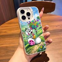 D-Diddl telefono dėklas IPhone 17 Air 16 15 14 Plus 13 12 11 Pro 7 8 XS Max XR Sidabrinis Baltas Bamperinis Dėklas iPhone 15 Pro Max